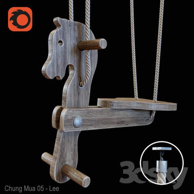 儿童摇马玩具3D模型（OBJ,MAX）