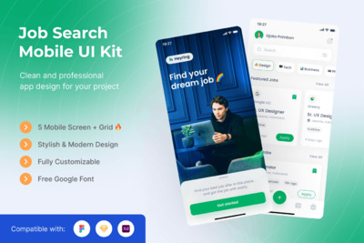 工作在线求职App工具包(FIG,SKETCH,XD)