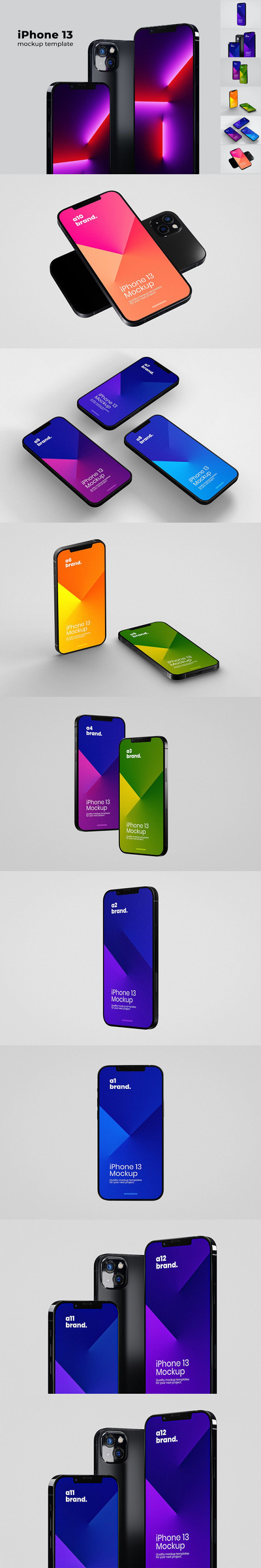 高品质的iPhone 13 APP UI样机展示模型mockups