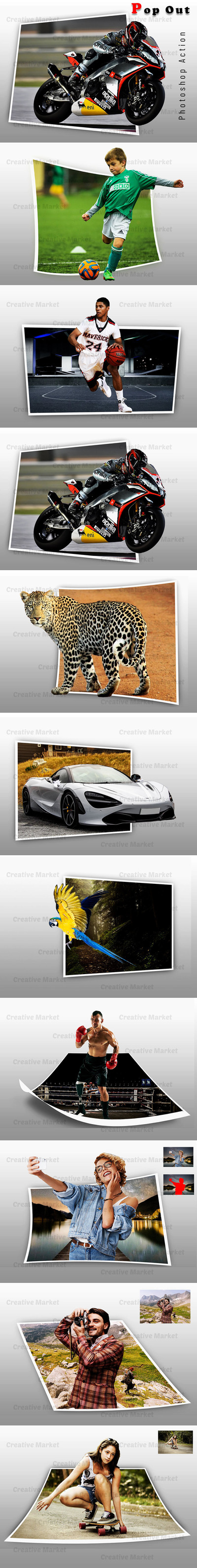 3D弹出效果照片处理PS特效动作 (atn)