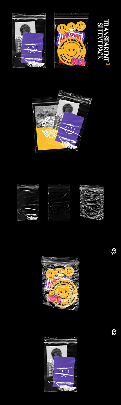 自封透明塑料袋元素展示场景样机模板 (psd)