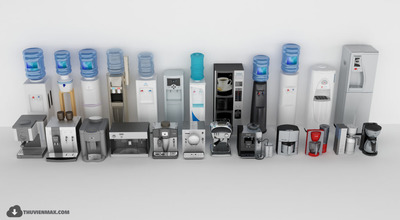 各种各样的家用&办公室用饮水机3D模型下载 (MAX)