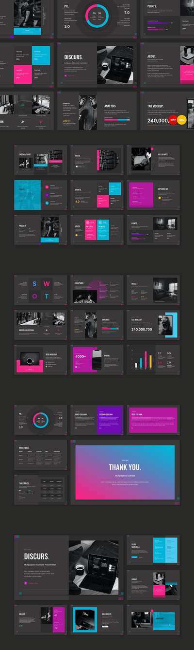 Discurs - 大数据多用途PPT模板(PPTX,PPT)