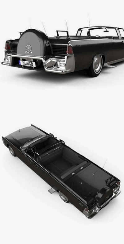 林肯 Continental X-100 1961 复古汽车3D模型下载 (FBX,OBJ,MAX)
