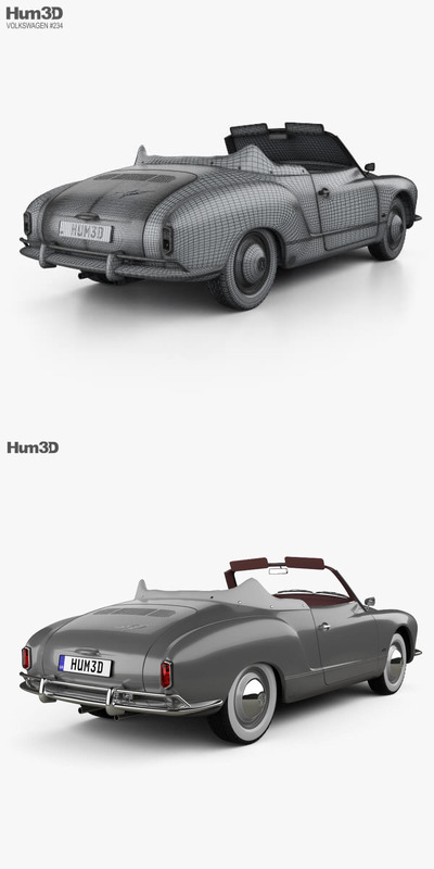 大众 Karmann 复古汽车3D模型下载 (FBX,OBJ,MAX)