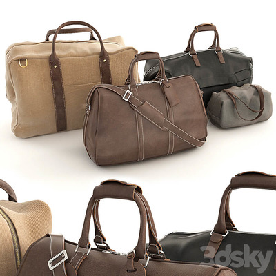 皮革布艺手提包组合3D模型（OBJ,FBX,MAX）