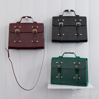 Relic黑色棕色绿色皮革包3D模型（OBJ,FBX,MAX）