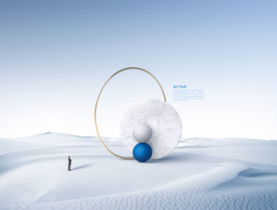 圆形形状元素白色沙漠背景素材 (psd)