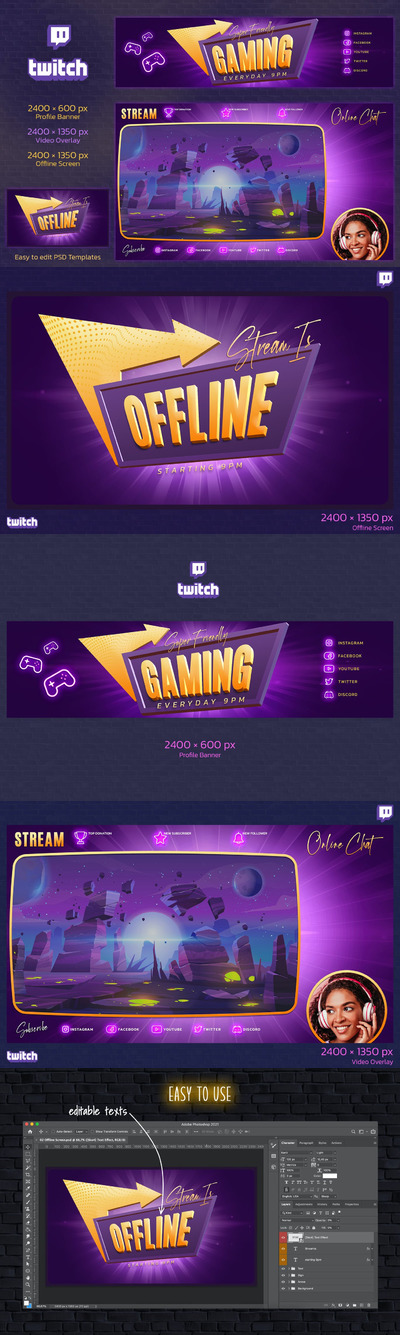 游戏主题页面设计样机(PSD,PDF)