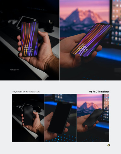 高品质的多用途iPhone APP UI样机展示模型mockups