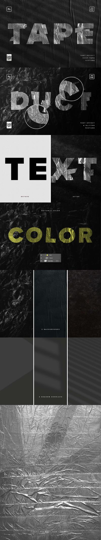 管道胶带文字效果模型(PSD,JPG)