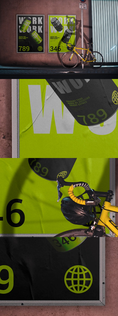 户外广告海报展示样机(PSD)