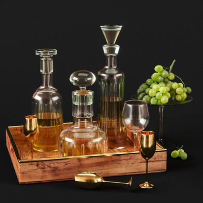 酒和葡萄3D模型（OBJ,MAX）