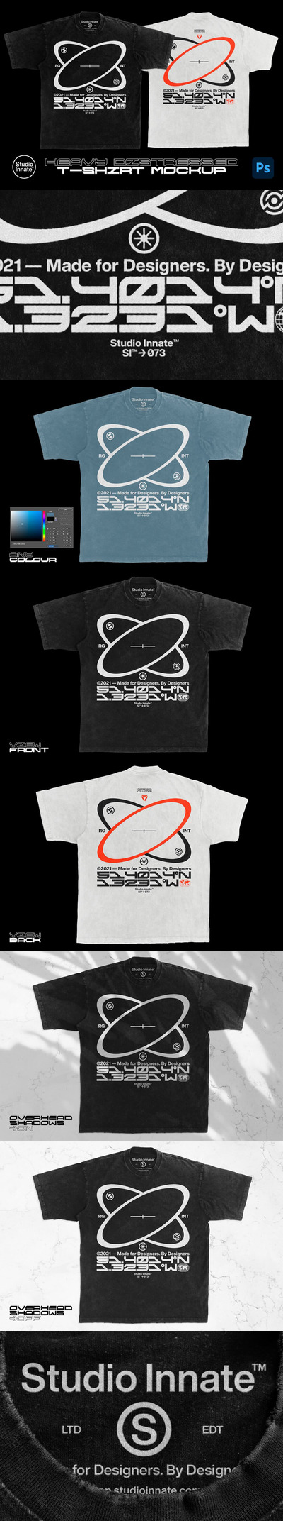 做旧T恤设计样机 (psd)