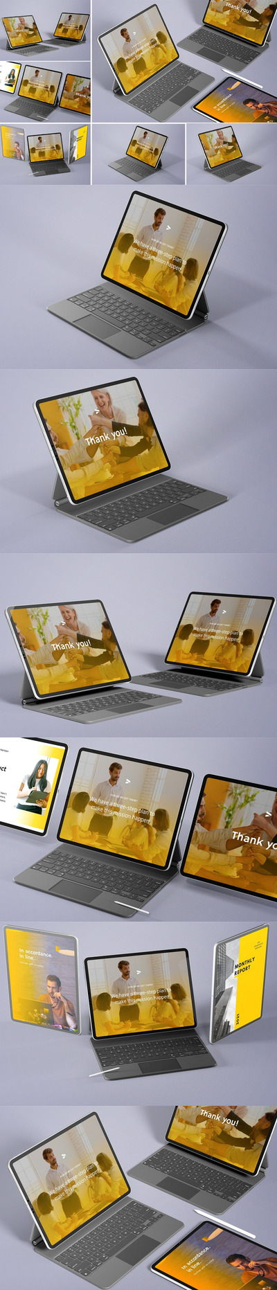 iPad Pro平板电脑一体产品样机(PSD,PDF)