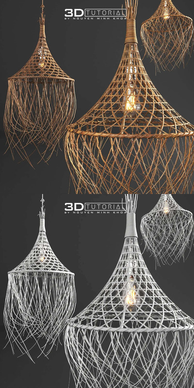 复古藤条竹筐编制造型3D模型下载 (Max)