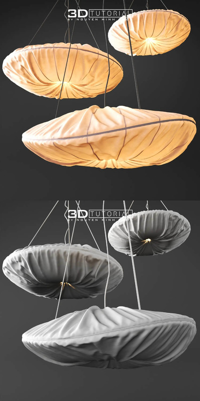 个性风格织物吊灯3D模型下载 (Max)