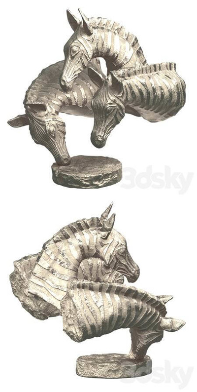 斑马头部雕塑工艺品3D模型（MAX）