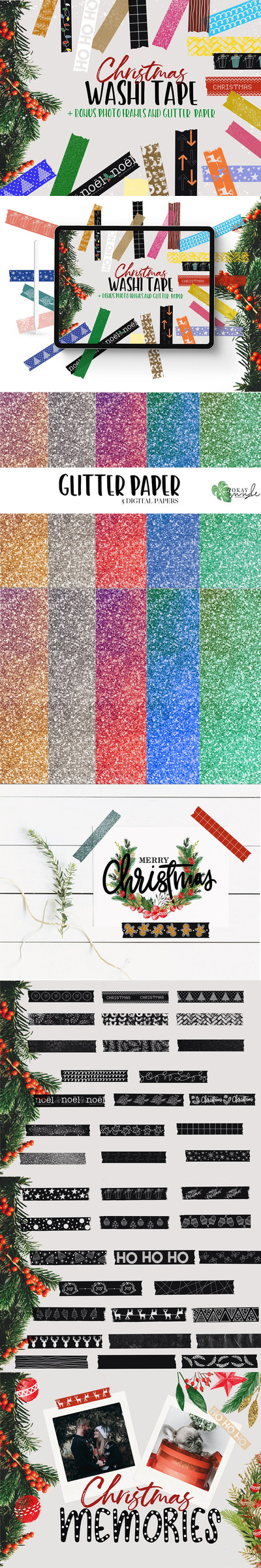 圣诞纸胶带Procreate笔刷 (brushset)