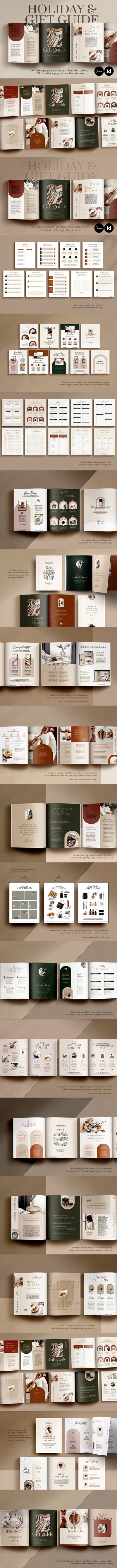 节日礼物指南CANVA电子书画册设计模板 (indd)