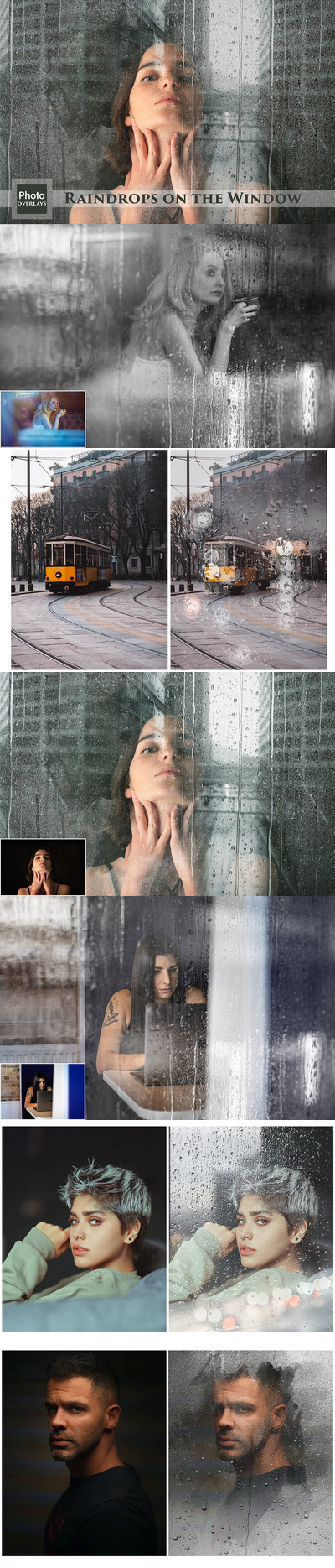 窗户雨水/雨滴照片叠层素材 (jpg,png)