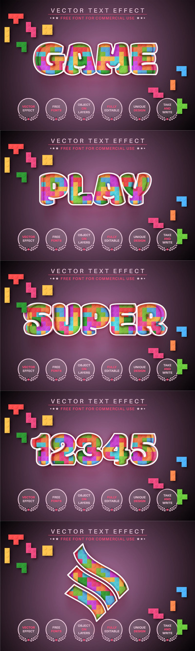 少见稀有的益智游戏AI矢量文字立体字图层样式