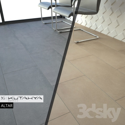 Kutahya Seramik烟灰色和卡其色地砖纹理3D模型（OBJ,FBX,MAX）