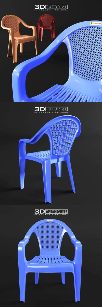 大排档常用休闲塑料3D椅子模型下载 (Max)