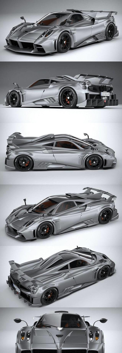 帕加尼 Imola 2021 汽车跑车3D模型下载 (MAX,3DS,FBX,OBJ,C4D,LWO,TEX)