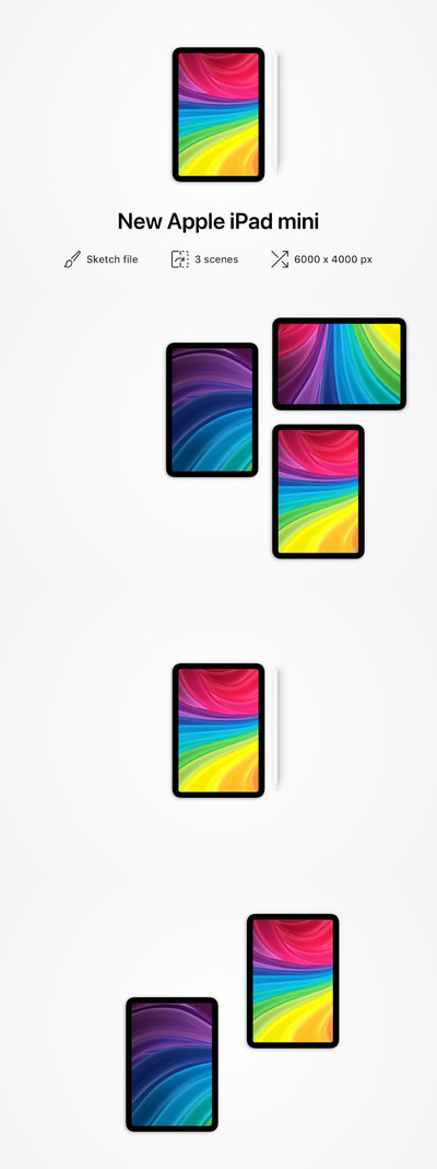 新款苹果iPad mini - 3产品模型(SKETCH)