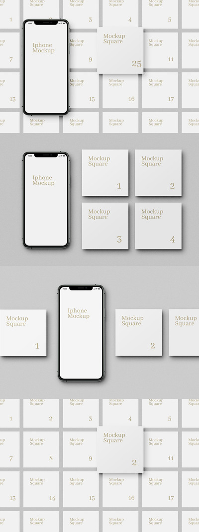 社交媒体手机展示样机(PSD)