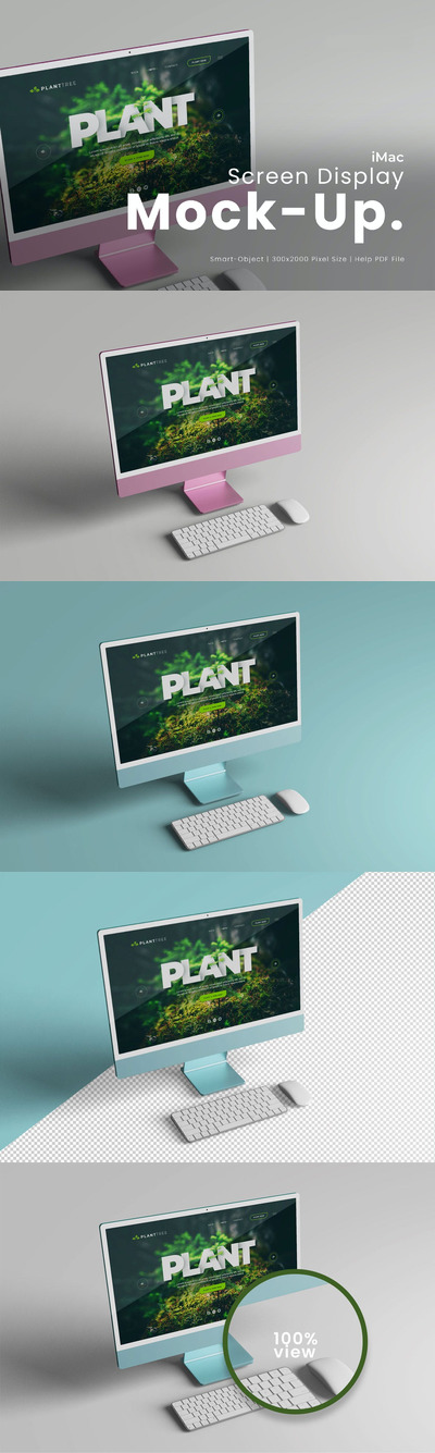现代iMac屏幕展示模型(PSD)