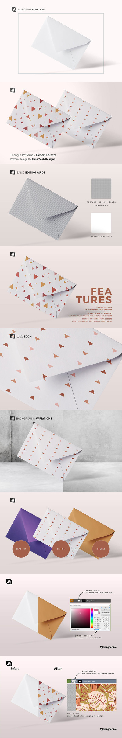 矩形信封文具样机 (psd)