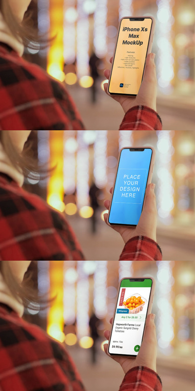 iPhone XS手机产品样机 (PSD,PDF)