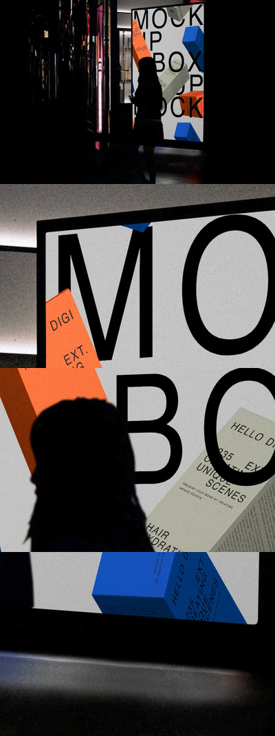 广告灯箱海报模型(PSD)