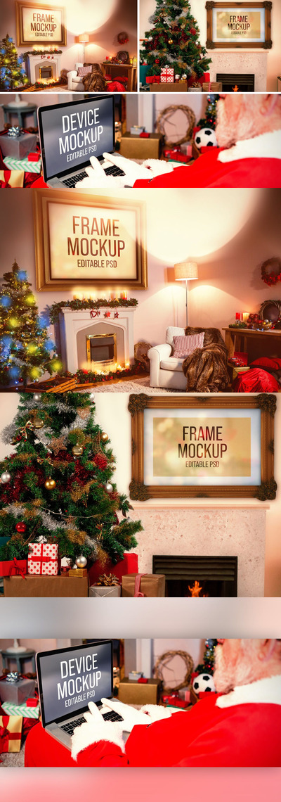 圣诞相框和设备模型 (PSD)