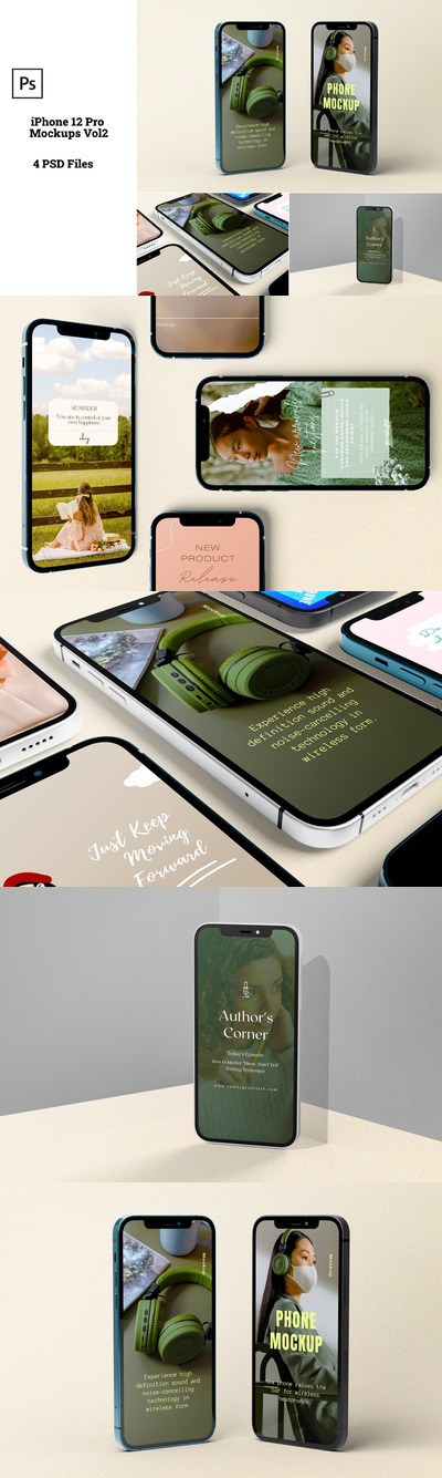 逼真质感的iPhone 12 Pro APP UI样机展示模型mockups