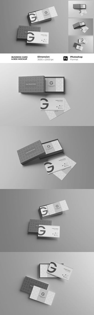 高品质的名片设计VI设计样机展示模型mockups