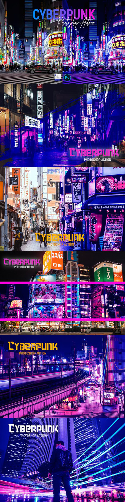 赛博朋克未来派风格PS动作 (atn)