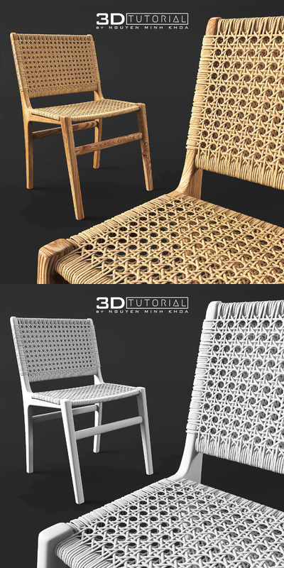 复古编制藤椅3D模型下载 (Max)