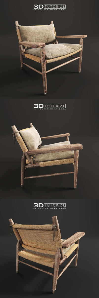 复古木质+垫子3D模型下载 (Max)