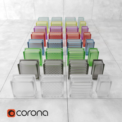 墙面装饰玻璃块3D模型（OBJ,FBX,MAX）