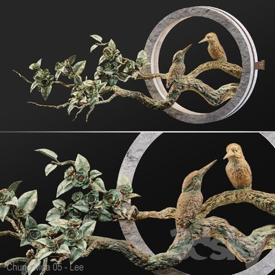 Alcedo Atthis鸟灯3D模型（OBJ,MAX）