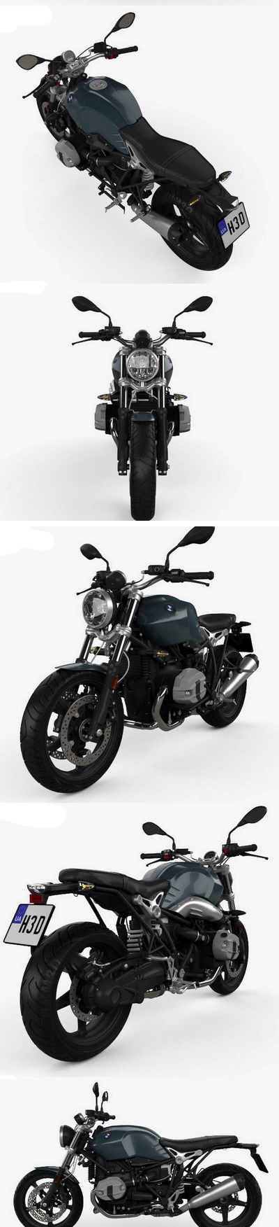 宝马 R nineT Pure 2018摩托车3D模型下载 (MAX,3DS,FBX,OBJ,C4D,LWO)