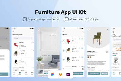 家具销售展览软件UI工具包(FIG,SKETCH,XD)