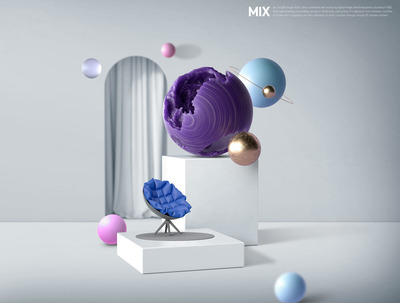 宇宙星球白色极简背景素材 (psd)