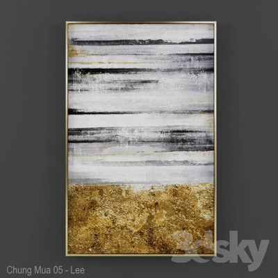 金黄色主题抽象装饰画3D模型（FBX,MAX）