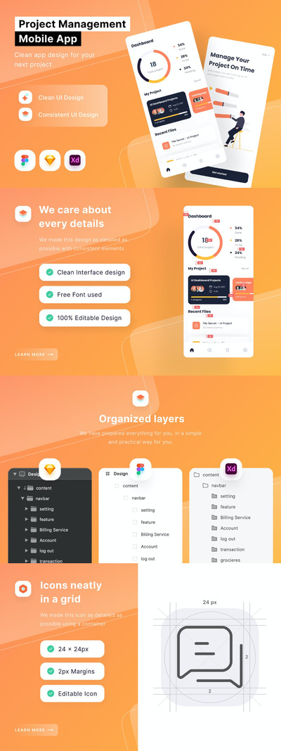 项目管理手机程序模型 (FIG,SKETCH,XD)