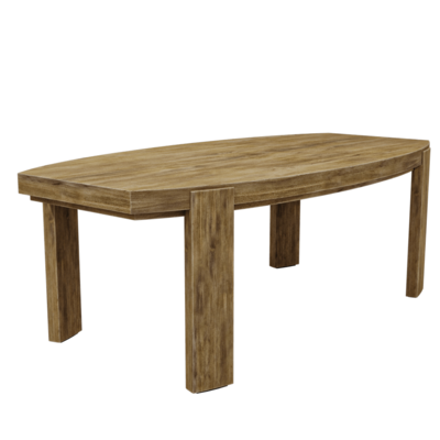 Lekku棕色椭圆形木桌3D模型（OBJ,FBX,MAX）