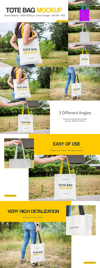 真实场景手提袋品牌设计样机套装 (psd)